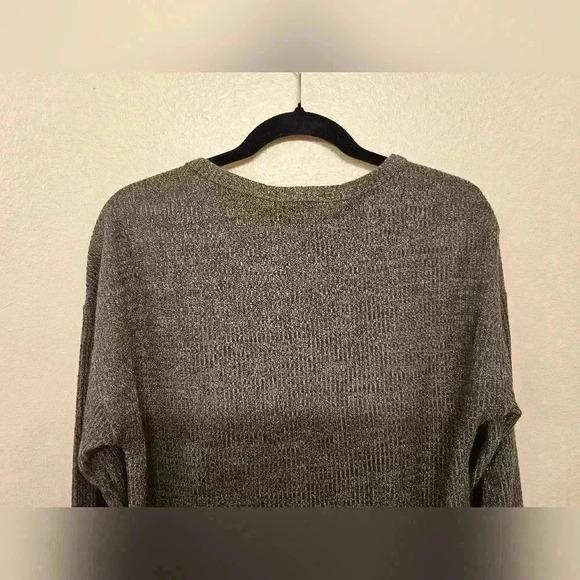 Savanna Jane Ribbed Knit Dress Women Medium Gray Floral Embroidered Boho - Picture 6 of 10